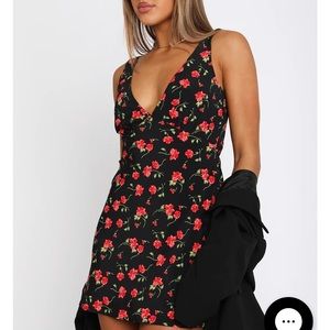 Say My Name Mini Dress Red Poppy - White fox